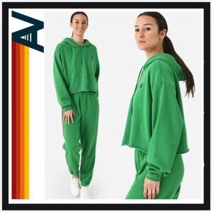 Aviator Nation  bolt stripe relaxed fit crop hoodie